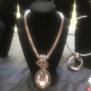 2pc silver hollow necklace & earring set